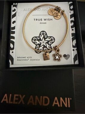 Alex and Ani True Wish dream Rafaelian Gold Star Charm Expandable Bangle